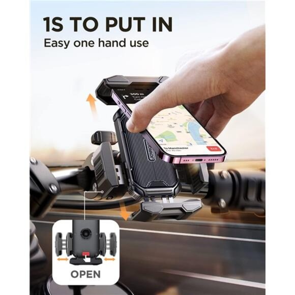 Motorcycle Phone Mount, Bike Phone HolderBicycle - 2023 Newest Security Clamp - Picture 5 of 7